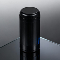 Nouveau design de broyeur d'herbes électrique rechargeable personnalisé broyeur d'épices à tabac noir conteneur de stockage noir avec cachette