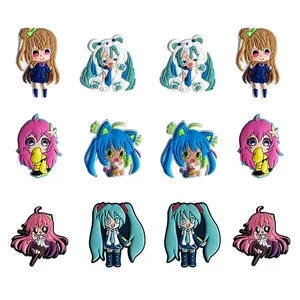 2022 New Designer Wholesale Rubber Hot-Selling Cartoon Vocaloid Slippers Charms for Girls clog Shoe Decoration Accessories Gifts