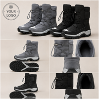 Bottes de neige d'hiver pour femmes, mi-mollet, imperméables, en ripstop, épaisses, antidérapantes, à semelle profonde, résistantes au froid, pour la randonnée en plein air