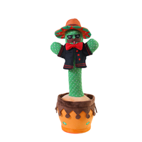 Poupée électrique cactus dansant Bluetooth, mignonne et amusante, jouet pour enfants, doux, rempli de PP, capable de chanter, de parler et d'enregistrer