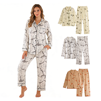 Set Piyama Katun Termal Wanita Changyi Hongbo - Pakaian Tidur & Santai Elegan dengan Pinggang Elastis Lengan Panjang untuk Musim Semi/Musim Panas