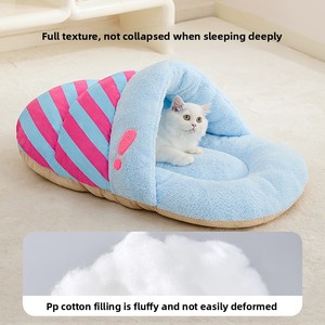 <span class=keywords><strong>Cama</strong></span> <span class=keywords><strong>Doble</strong></span> Tipo Cueva para Mascotas Comfort Zone, Diseño de Zueco con Capucha para Perros y Gatos, con Felpa Suave y Lino Transpirable, <span class=keywords><strong>Cama</strong></span> Grande y Cálida - Product Image 6