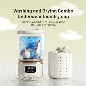 LCD Screen Three Modes Underwear Underwear and Socks Can Be Washed <b>Mini</b> Portable Rechargeable <b>Washing</b> <b>Machine</b> - Product Image 3