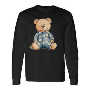 Oso de peluche con disfraz de pijama, camiseta de manga larga para sonrisas nocturnas - Product Image 1