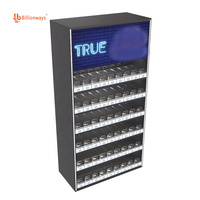 Vente en gros de présentoir à cigarettes en métal à 6 niveaux avec éclairage LED, présentoir à cigarettes verrouillable pour magasin de tabac, présentoir à cigarettes à vendre
