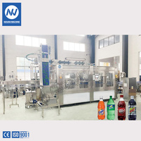Machine de remplissage automatique haute productivité 6000 bph pour bouteilles PET de boissons gazeuses, eau et huile, avec moteur et contrôle PLC