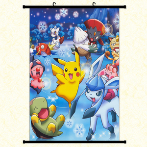 Affiches murales déroulables en tissu imprimées numériquement sur le thème de l'anime et du jeu Pokémon Pikachu, 40*60cm et 60*90cm - Product Image 5