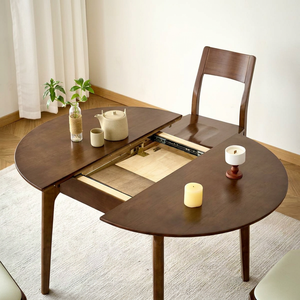 Mesa de comedor redonda extensible de madera, mesa de cocina plegable, muebles modernos para comedor, juego de mesa de comedor para 6 personas - Product Image 1