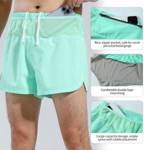 Pantalones Cortos Deportivos 2 en 1 para Hombre, de Secado Rápido, para Correr, Entrenar, Baloncesto, Fitness, de Poliéster - Product Image 1