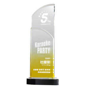 Crystal <b>Trophy</b> Laser <b>Engraved</b> Gradient Color Business Gift Award Supplies Free Form Occasion - Product Image 5