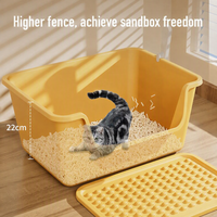 Litière pour chat rectangulaire géante semi-fermée, écologique, facile à nettoyer, anti-éclaboussures, grande capacité, vente en gros
