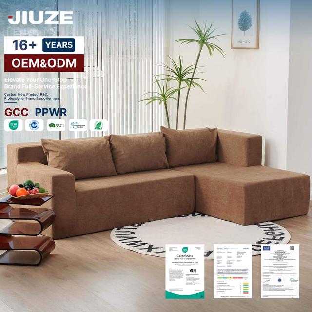 L-Shaped Modern Modular Upholstered Fabric Sponge Sectional Compressed Sofa Set-Eco-Friendly Comfortable Warehouse Sofa