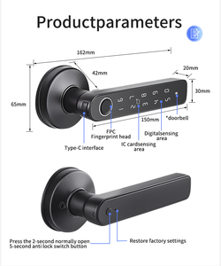 IP65 kapalı kapısı ev akıllı parmak izi bölünmüş anahtarlı kilit Tuya dijital anahtarsız akıllı kapı kilidi - Product Image 6