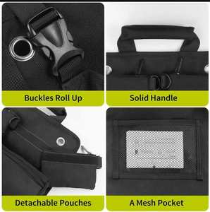 Portable Electrician <b>Tool</b> Kit with Convenient Waist Bag New <b>Roll</b> Design Waterproof Oxford Canvas Iron PU Polyester Car Hardware - Product Image 2