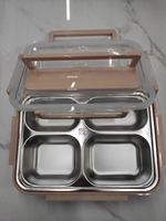 Tiffin Box Bento Lunch Box pour enfants/adultes en acier inoxydable 304 sac de transport chauffe-aliments baguettes/cuillère/baguettes ensemble couvercle en plastique