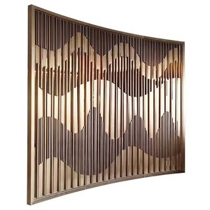 Paravent de séparation de pièce à 8 panneaux, sans perçage, moderne, en acier inoxydable, avec étagère TV pour salon - Product Image 1