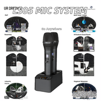 LS05 Système de microphone professionnel sans fil UHF à main double Connecteur de type C omnidirectionnel pour les fonctions de chant karaoké