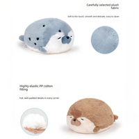 Coussin en peluche mignon en forme de loutre de mer couchée, doux, en forme d'animal, pour le sommeil, jouet, vente en gros, fabricant sur mesure, cadeau pour enfants