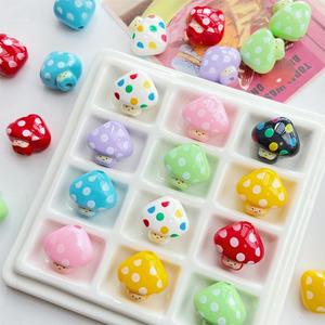 ลูกปัดอะคริลิกลายจุดเห็ดการ์ตูน สำหรับงาน DIY สายคล้องโทรศัพท์หลากสี สร้อยข้อมือ อุปกรณ์ทำเครื่องประดับ - Product Image 1
