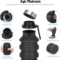 Vente en gros de bouteille d'eau pliante en silicone pour boire directement du matériel sans BPA pour la salle de sport le camping les activités de plein air logo de tasse de boisson bon marché