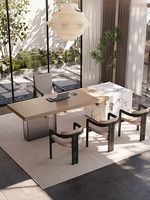 Table de réception de bureau moderne et minimaliste en MDF, combinaison table et chaises modulaires, grande table à plateau, sensation de luxe léger et haut de gamme