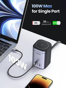 Base de Carga UGREEN Nexode 100W USB C 4 en 1 con Estación de Carga Inalámbrica Rápida de 15W, Apta para <span class=keywords><strong>iPhone</strong></span> - Product Image 3