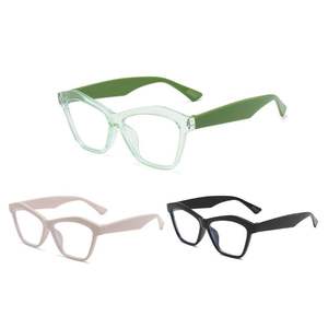 Gafas de Lectura con Protección Anti-luz Azul, Estilo Punk, Montura Grande <span class=keywords><strong>para</strong></span> Mujer, Diseño Poligonal, Patrón Geométrico Hexagonal, Montura de <span class=keywords><strong>PC</strong></span> - Product Image 1