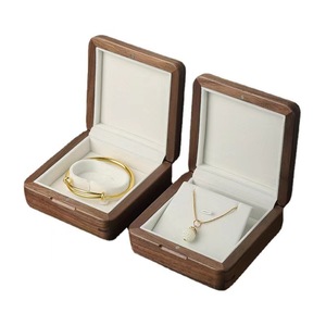 Wooden Jewelry Storage <b>Box</b> Rectangle Solid Color Portable Ring Necklace <b>Earring</b> Display <b>Gift</b> <b>Box</b> - Product Image 2
