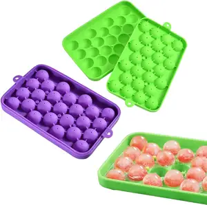 Dễ dàng-phát hành 25 khoang nhỏ Silicone Vòng khay đá ICE CUBE khuôn cho cho tủ đông Whiskey Silicone Ice Ball khuôn