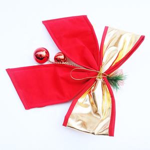 Adornos navideños Lazos rojos dorados Lazos navideños pequeños y grandes con purpurina Bowknots para adornos colgantes de árboles de Navidad - Product Image 4