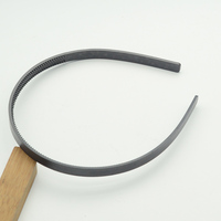Serre-tête plat en plastique blanc et noir de 10 mm et 12 mm avec deux rangées de dents pour accessoires capillaires DIY pour enfants, cerceaux à cheveux vierges unis