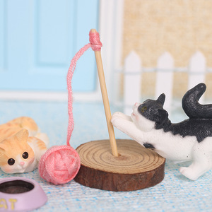 Mini decorazione della casa delle bambole giocattolo per gatti e gattini scena di gioco all'aperto gioco di animali a casa
