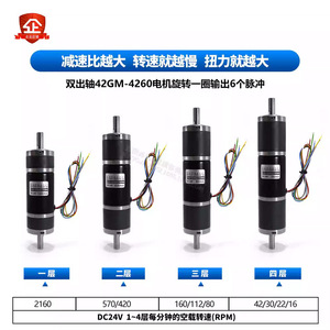 มอเตอร์เกียร์ดาวเคราะห์ไร้แปรงถ่าน Meigaolian แบบเพลาออกคู่ ขนาด 42 มม. DC 24V แรงบิดสูง 43W แบบยึดหน้าแปลน - Product Image 3