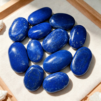 Pierre de poche en lapis-lazuli bleu profond de haute qualité en gros, pierre de massage pour la guérison des chakras et la décoration