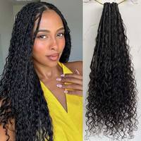 Extensiones de Cabello Humano con Crochet Pre-Separadas de 50g, Ondulado Profundo, Invisibles, 40 Mechones, Color Negro Natural