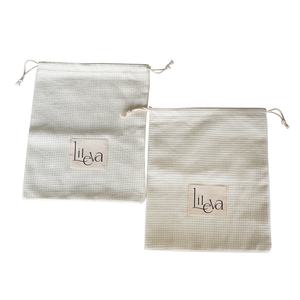 Sacchetto portaoggetti in cotone waffle personalizzato con etichetta personalizzata, custodia antipolvere per l'organizzazione di vestiti e calzini - Product Image 2