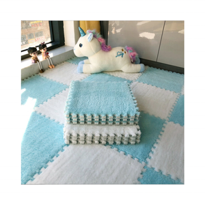 <span class=keywords><strong>Tapis</strong></span> modernes épais et doux à poils longs <span class=keywords><strong>Puzzle</strong></span> à emboîtement Carreaux de <span class=keywords><strong>tapis</strong></span> Peluche Moelleux Eva Mousse pour enfants Coupe Pile Technique Usine - Product Image 2