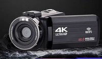 4K Profesyonel Dijital Video Kamera 60FPS 48MP Web Kamerası Canlı Yayın 3.0" HD Dokunmatik Ekran WiFi Uzaktan Kumanda IR Gece Görüşü