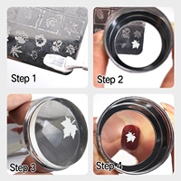 Nouveau tampon à ongles en Silicone rose argenté français grand modèle d'image transfert manucure gelée Nail Art Stamper ensemble