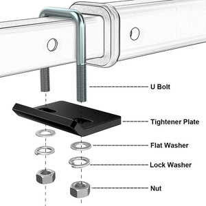 Steel 2 Inch Trailer Hitch Mount Stabilizer Lock With <b>U</b>-<b>Bolt</b> And Plate For Secure Towing Connection - Product Image 3