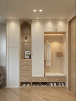 Meuble de rangement pour chaussures en placage de bois blanc, armoire d'entrée, armoire de salon, meuble de rangement pour le salon