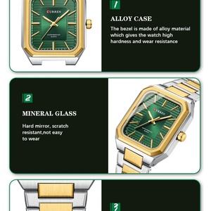 นาฬิกาข้อมือควอตซ์แฟชั่นแบรนด์แท้ Relogio curren 8457 รุ่น curren Homme Montre นาฬิกาสี่เหลี่ยมสำหรับผู้หญิง - Product Image 6