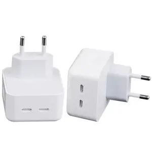 Top Ranking Products PD 35W QC3.0 Dual Type C Charger With US EU UK Plug For Cell Phone Charging Fast Charge Power Adapter
