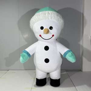MOQ 1PCS Costume de mascotte gonflable 2m, personnage de dessin animé, bonhomme de neige blanc et violet, personnage mignon, <span class=keywords><strong>patrouille</strong></span> blanc rose - Product Image 5
