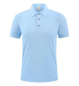 ग्रीष्मकालीन विस्फोट ठोस रंग व्यवसाय पोलो शर्ट मुद्रित लैपल छोटी आस्तीन वाली टी-शर्ट कस्टम लोगो बुना हुआ पोलो थोक