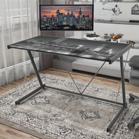 Vente en gros Guangdong PC Desk Convertible et fabriqué en acier et en verre Table de jeu au design simple pour l'école