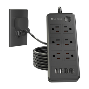 OEM trong nhà Power Strip với 5-chân dây 6 chúng tôi phẳng cắm cửa hàng và bảo vệ tăng phẳng mở rộng ổ cắm - Product Image 1