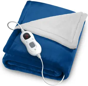 Electronic blanket, Navy Blue Warm Super Soft Sherpa Winter Night Micro Fleece Heated Throw Blanket