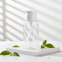 Bouteille de soin double compartiment gauche-droite pour lotion, shampoing et produits cutanés, avec double pompe, sérigraphiée sur mesure, en PET 600ml (300ml + 300ml)