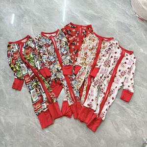 Bán Buôn Odm Tre Dệt Kim Hai-Cách Dây Kéo Unisex Bé Giáng Sinh In Rompers Cho Việc Học Tập Để Đi Bộ Trong Mùa Thu Bí Ẩn Hộp - Product Image 2